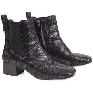 Franco Sarto “Wandi” Black Faux Snakeskin Block Heel Boots | Women’s 6 M